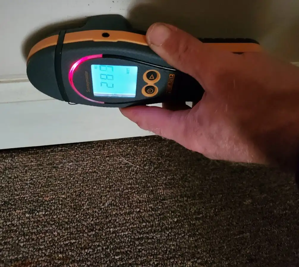 Moisture detection at baseboard during Sewage Cleanup & Sanitation in Cave Springs